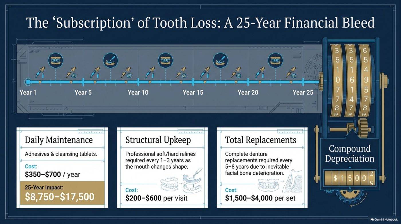 Subscription cost slide showing the 25-year timeline of maintenance, upkeep and replacement costs